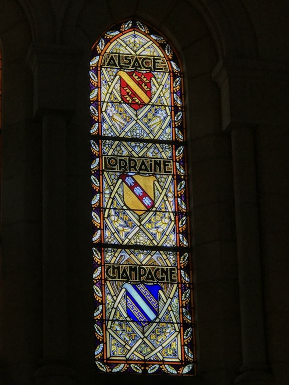 Stained glass window in the Memorial of Dormans